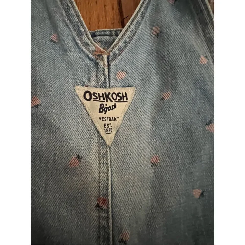 Vintage OshKosh B’gosh Vestbak romper shortalls strawberry ruffle print